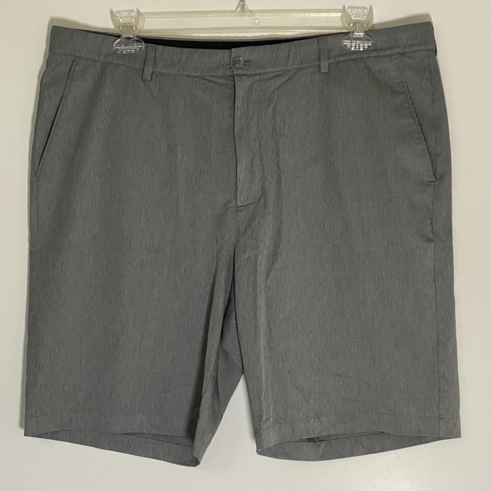 Greg Norman Shorts Mens 40 Gray‎ Stretch Microfiber Flat Front Golf Chino Casual